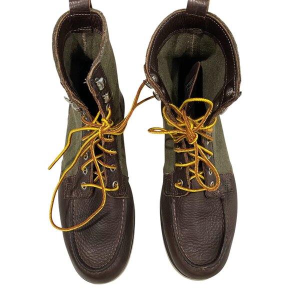 Sebago Stockton Boots size 8 Brown Forest Green Wool Leather Vibram Utility Work main image 11